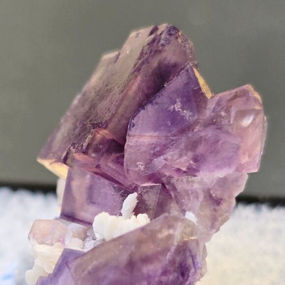 Fluorite ✦ Dolomite Crystal Thumbnail ✦ 19g Purple Cubes & Cream Matrix Specimen - Picture 5 of 17